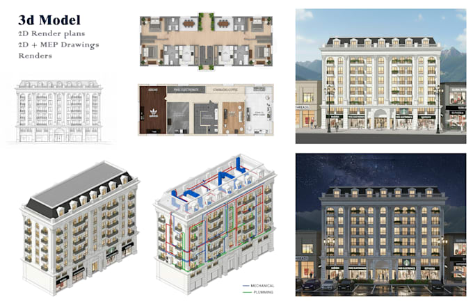 Create architectural 3d model interior and exterior with render and ...