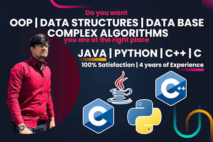 do oop in java, data structures, database in java python cpp