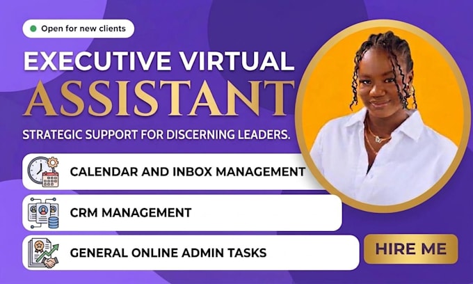 executive virtual assistant, general VA personal assistant, social media manager