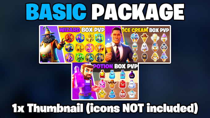 create you a box pvp style thumbnail for fortnite creative