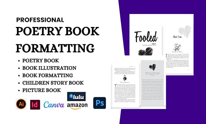 design poetry book formatting poem illustration book cover children story book