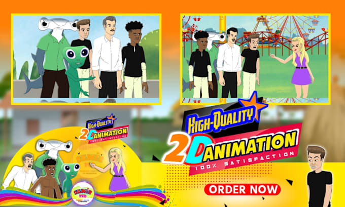 create high quality 2d cartoon animation