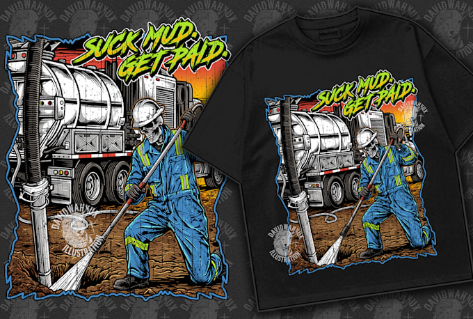 make western blue collar outdoor designs in hand drawn style
