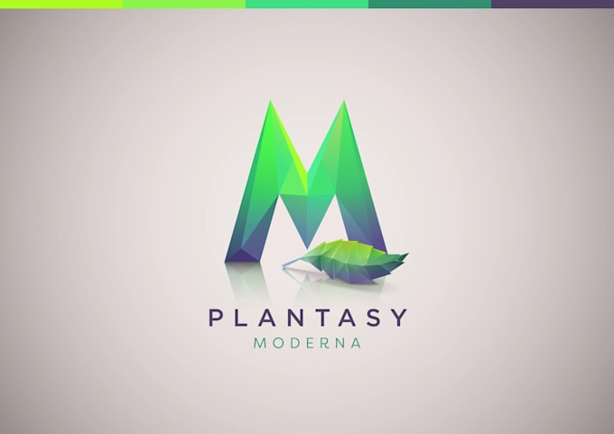 create a modern geometric 3d logo with polygon elements