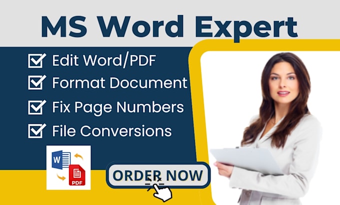 format, redesign word layout, fix page number issue of ms document word expert