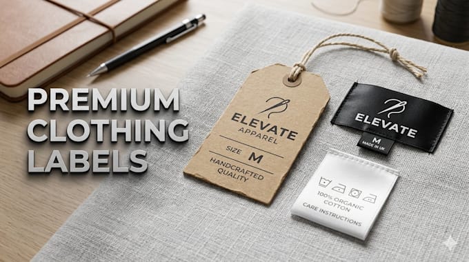 design clothing labels, hang tags, neck label, wash care label