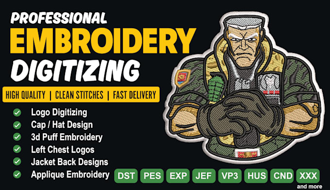 digitize logo for embroidery machine dst pes file