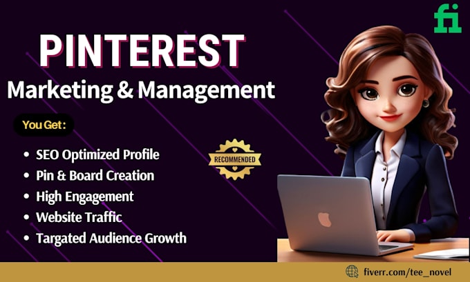 be your pinterest marketing manager SEO expert, with pins boards