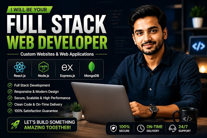 be your full stack developer for react node js web development