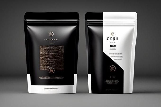 design unique coffee packaging, coffee label and stickers
