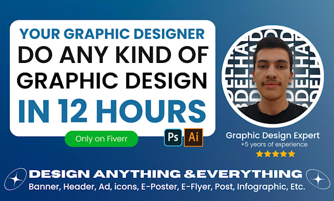 create any graphic design, logo, photoshop editing, flyer, packaging
