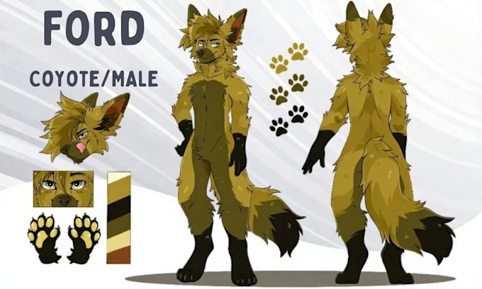 Draw and design character reference sheet, ref sheet for your furry art ...