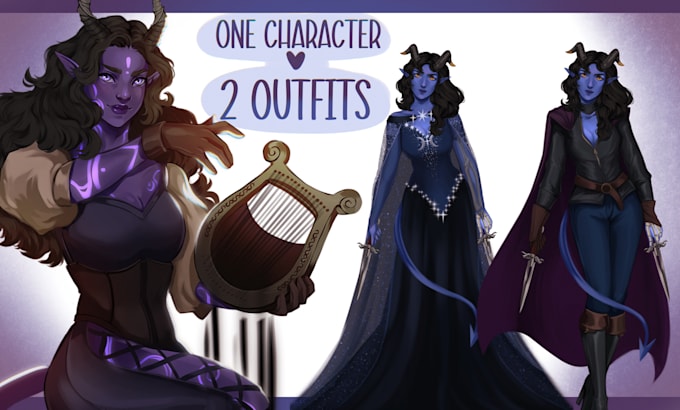 draw your dnd character with one or two outfits
