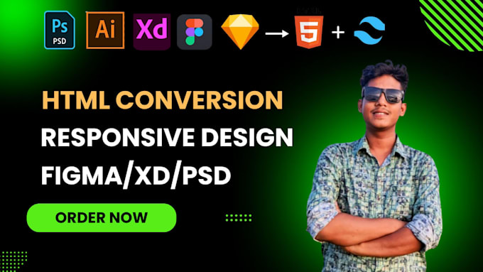 convert or clone PSD, figma, PDF to responsive HTML