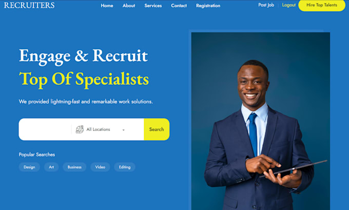 create recruitment website, job board website, staffing website