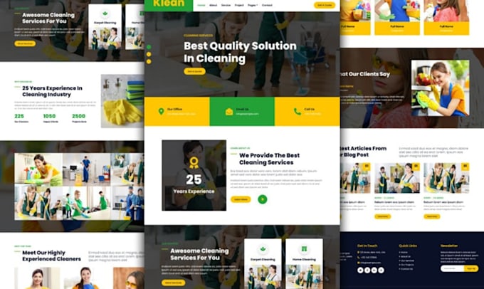 build cleaning service website, office cleaning, house cleaning website