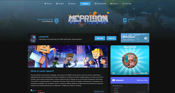 Create a custom minecraft site for you by Fellarmc | Fiverr
