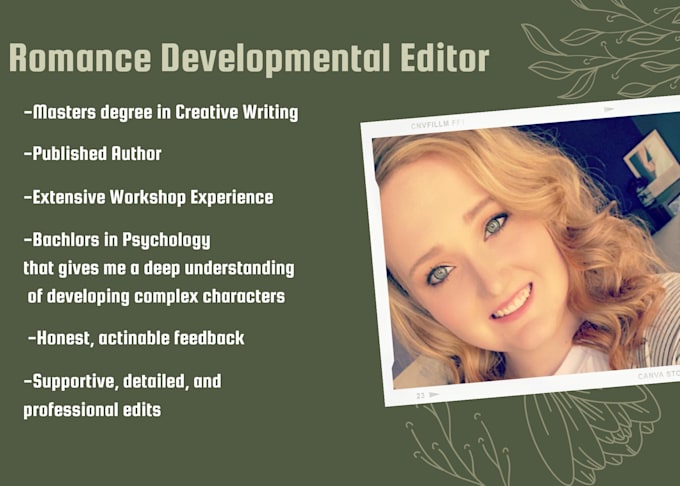 provide developmental editing for your romance novel