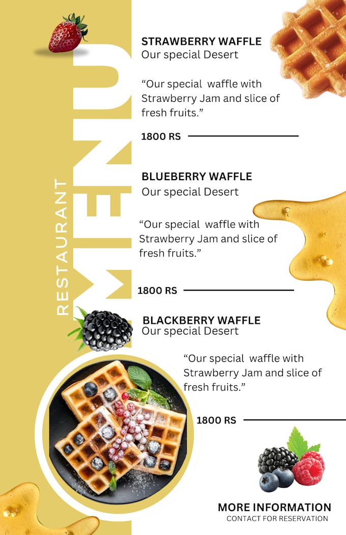 Design custom menu for any business professional by Rania_ahsan | Fiverr