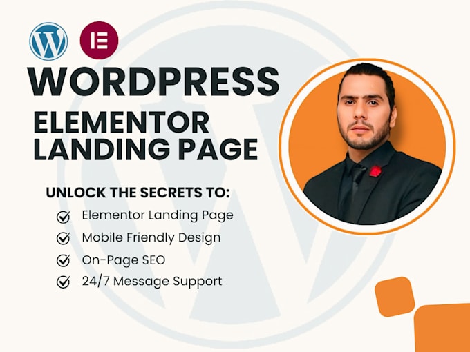 build wordpress landing page, elementor landing page design