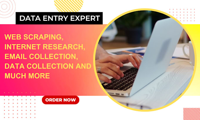 be your fast data entry expert, search data, internet research, and web scraping