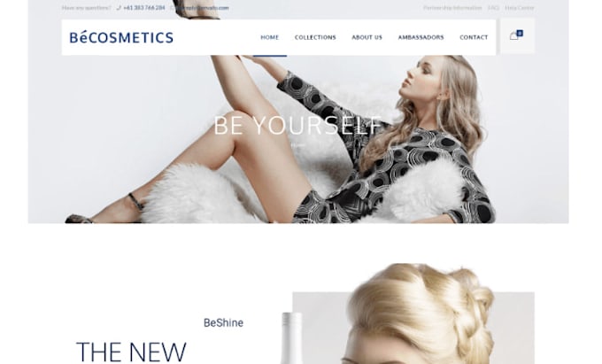 design skincare shopify cosmetics store hair extension jewelry website