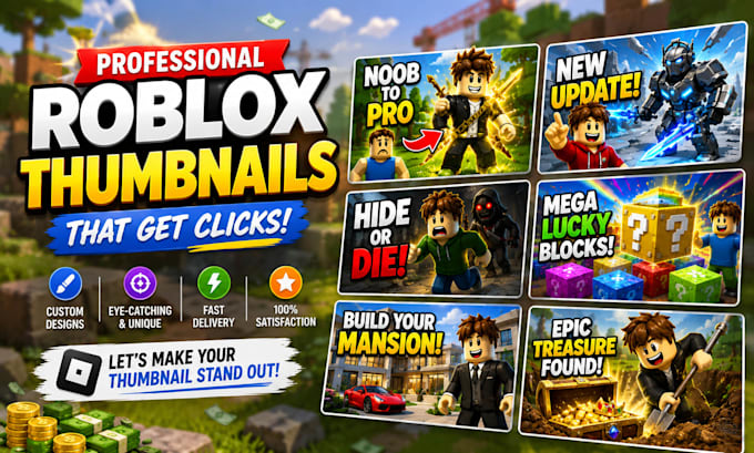 create attractive roblox game thumbnails and thumbnail editor