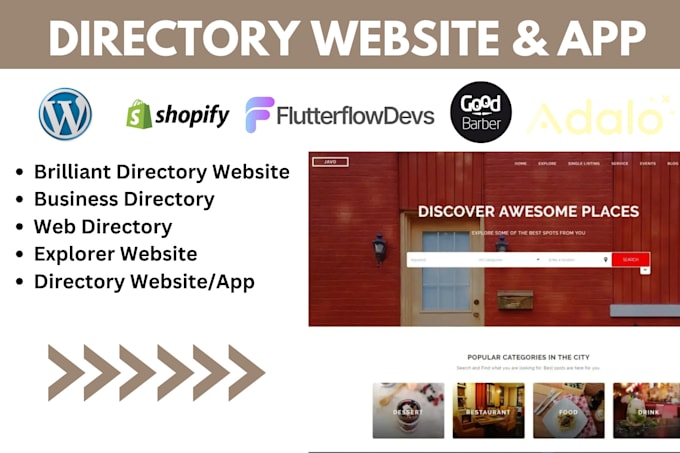 build a professional directory website, directory web or app