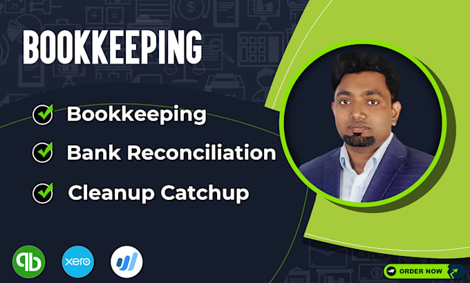 do bank reconciliation and cleanup bookkeeping using quickbooks, xero, wave