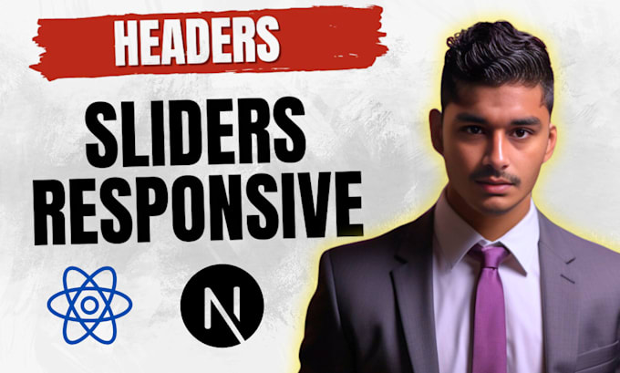 Design responsive website header, sliders in react, next js, carousel ...