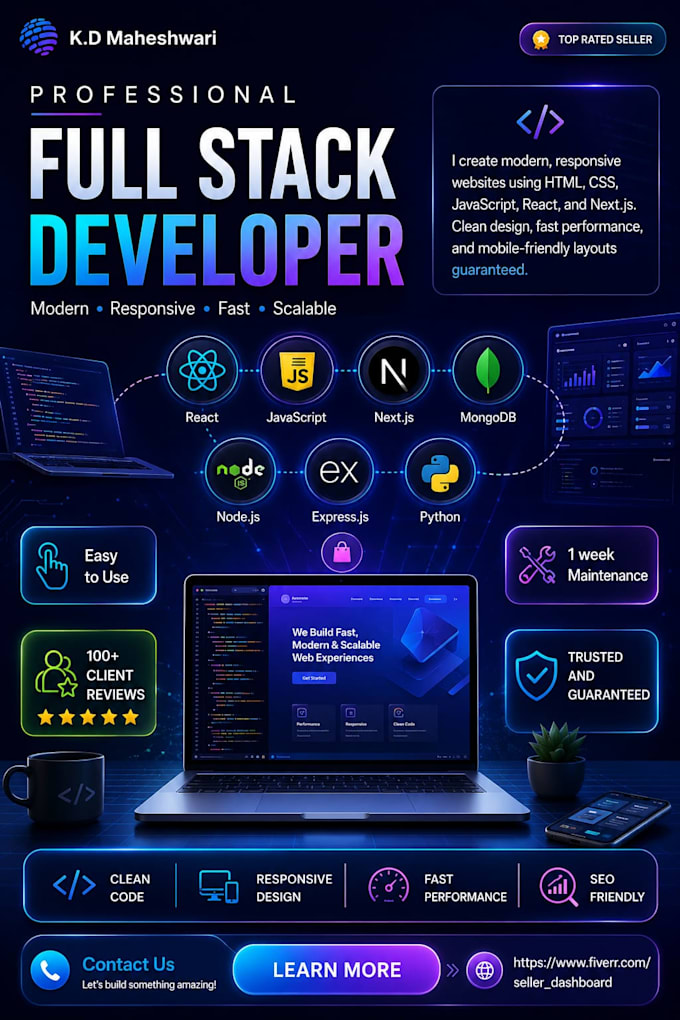 built, rebuild a website as full stack developer, fronted developer