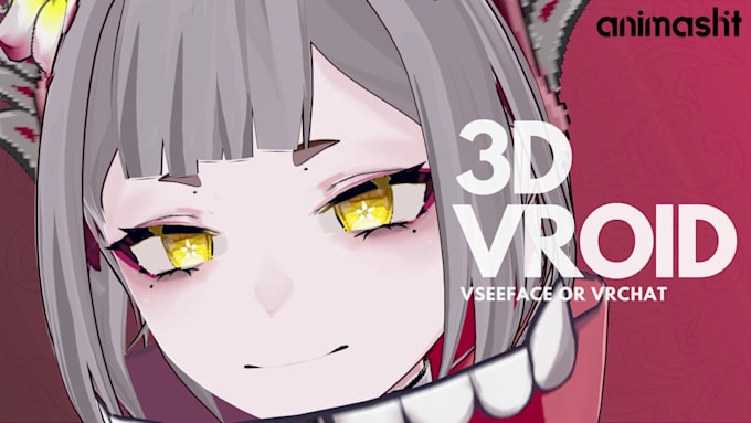 design 3d vtuber avatar model character for vseeface in vroid