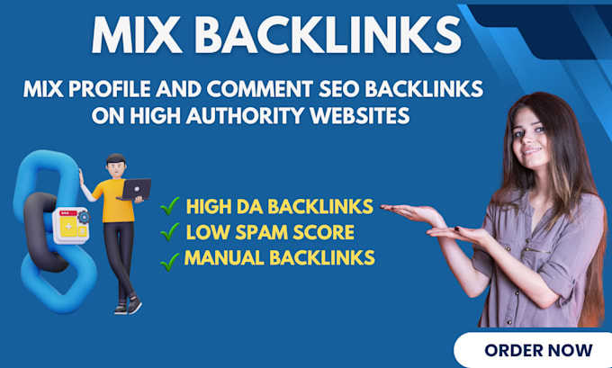 mix profile and comment SEO backlinks on authority sites