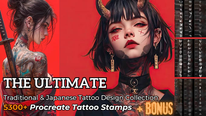 send 5300plus procreate tattoo stamps