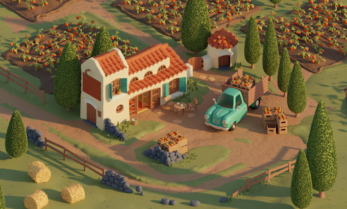 do isometric illustration in 3d style