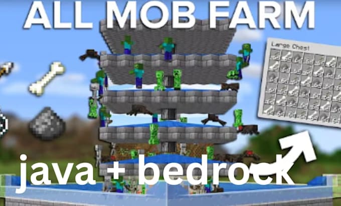 build automatic crop and mob farms in minecraft java and bedrock