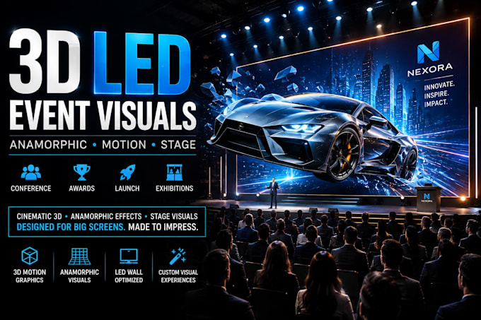 create anamorphic 3d led visuals for events and brand launches