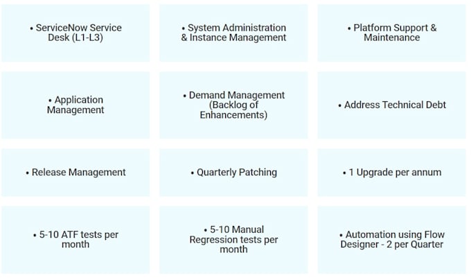 deliver servicenow managed services and implementation