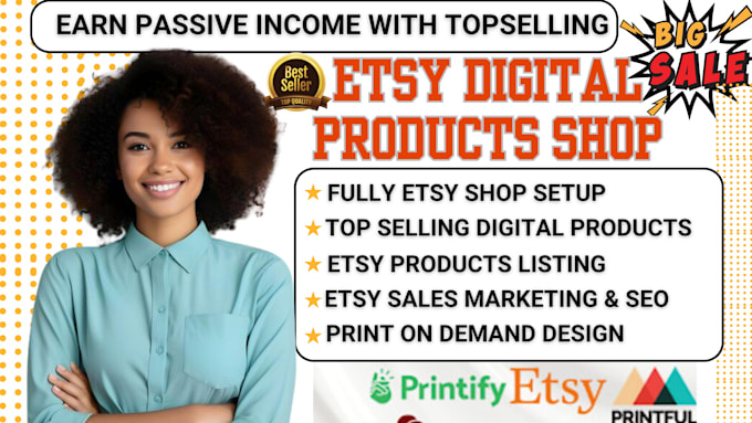 Setup etsy shop etsy digital products etsy print on demand etsy seo ...