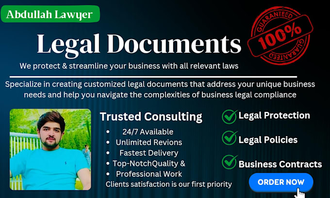 draft legal documents, contracts, agreements, nda, privacy policy,motions,bylaws