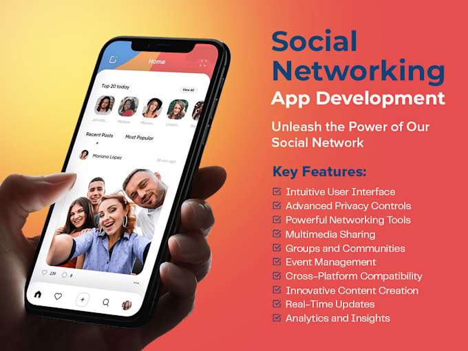 develop social media app, online dating app, community app, social app