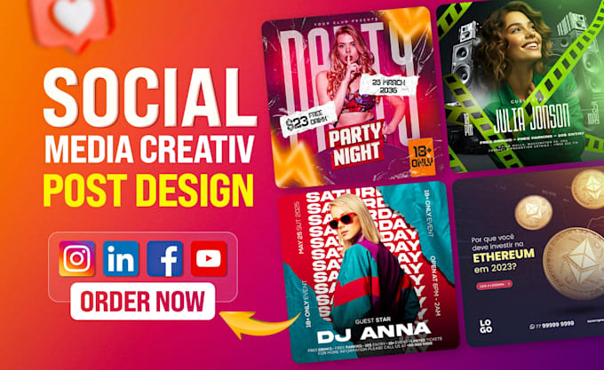 do custom social media posts designs facebook ads instagram