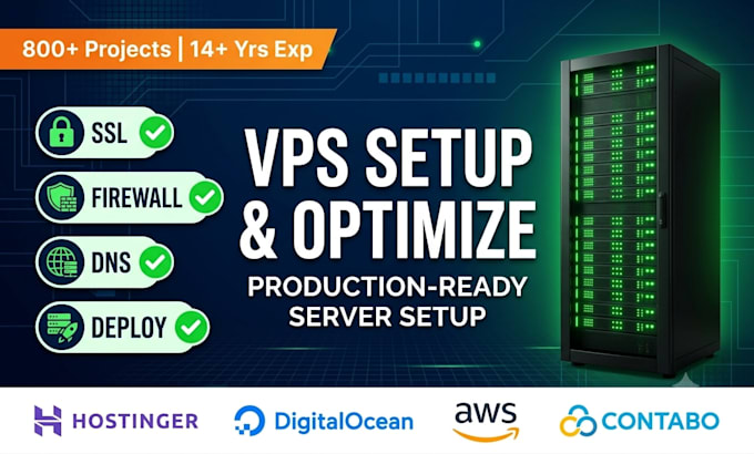 setup and optimize your vps or cloud server on hostinger, AWS, or digitalocean
