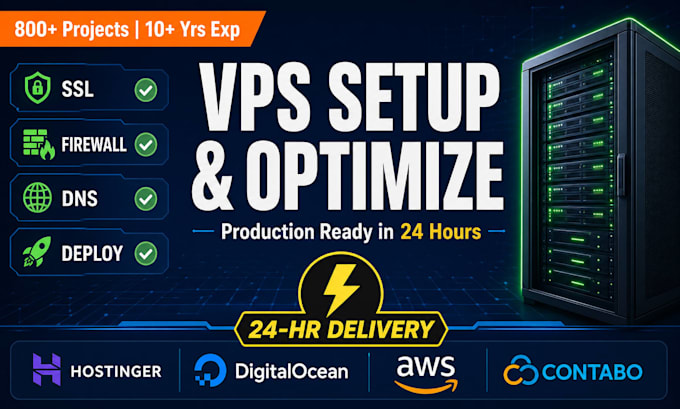 setup and optimize your vps or cloud server on hostinger, AWS, or digitalocean