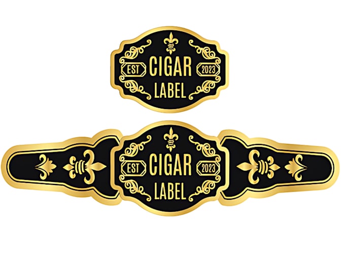 create a premium cigar brands label box logo and any graphics design