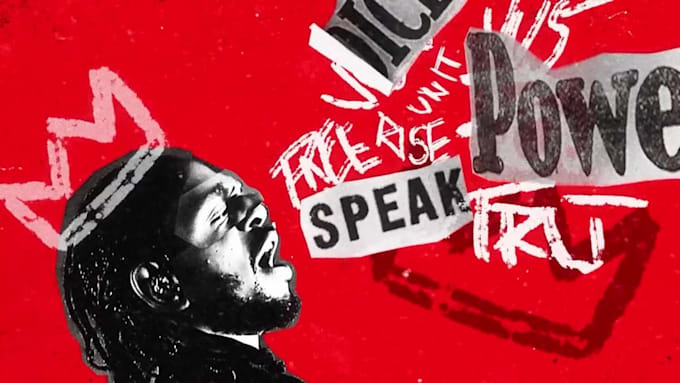 create a lyric video with cinematic animated collage style