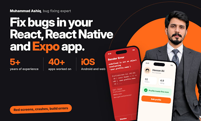 fix bug in your react, react native and expo app