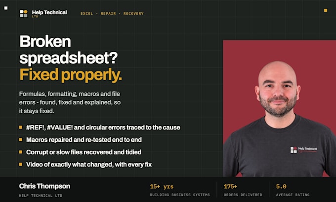 fix your excel or google sheets problem fast and professionally
