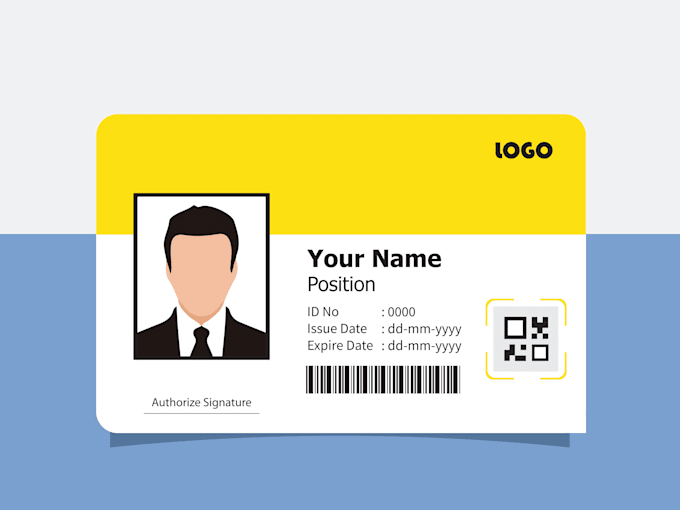 design id card company and event for employee or student with pvc