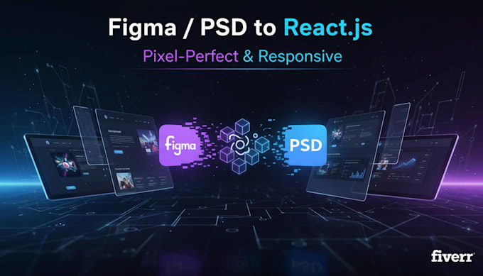 convert figma to react, psd to html, website design, custom ai website